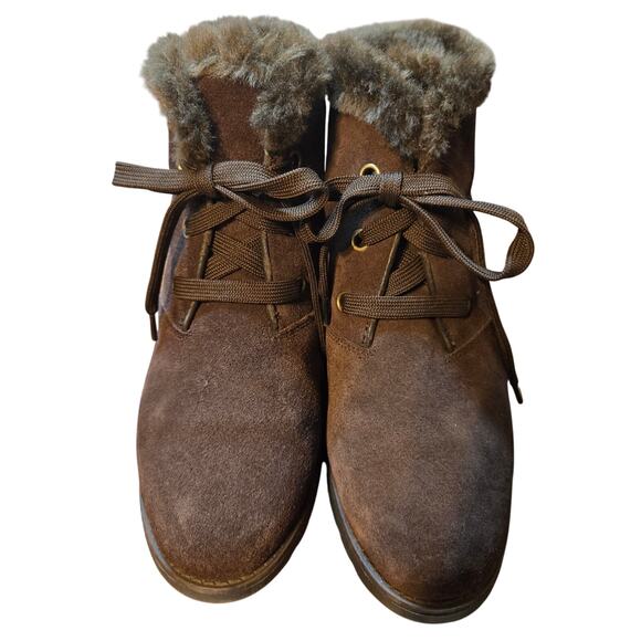 Sporto 7.5 Brown Women's Insulated Faux Fur Water Proof Combat Boots Shoes 7 1/2 - Picture 1 of 5